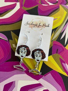 MOMMY Wire Hanger Horror Statement Earrings NEW